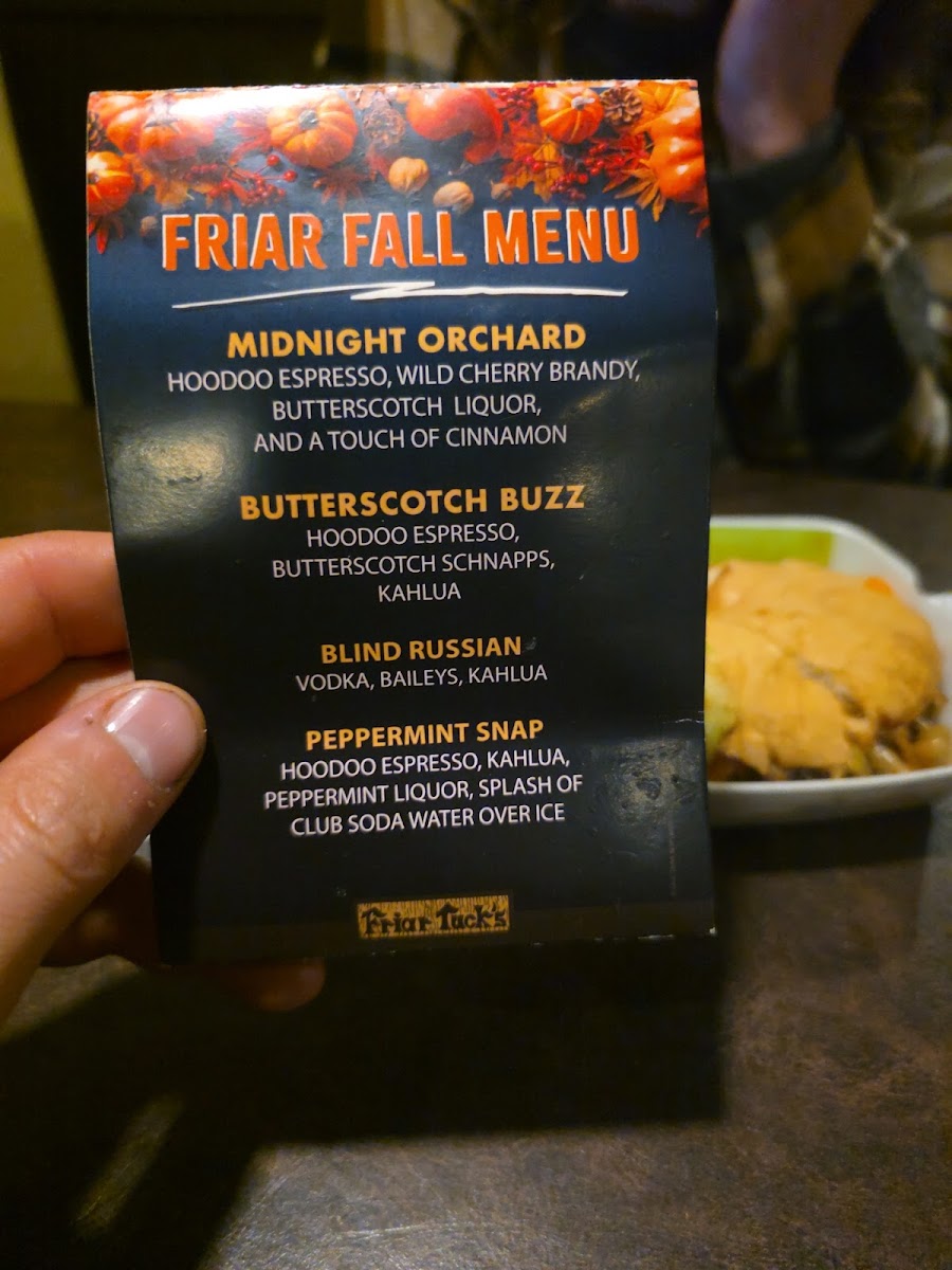 Menu Friar Tuck's-1