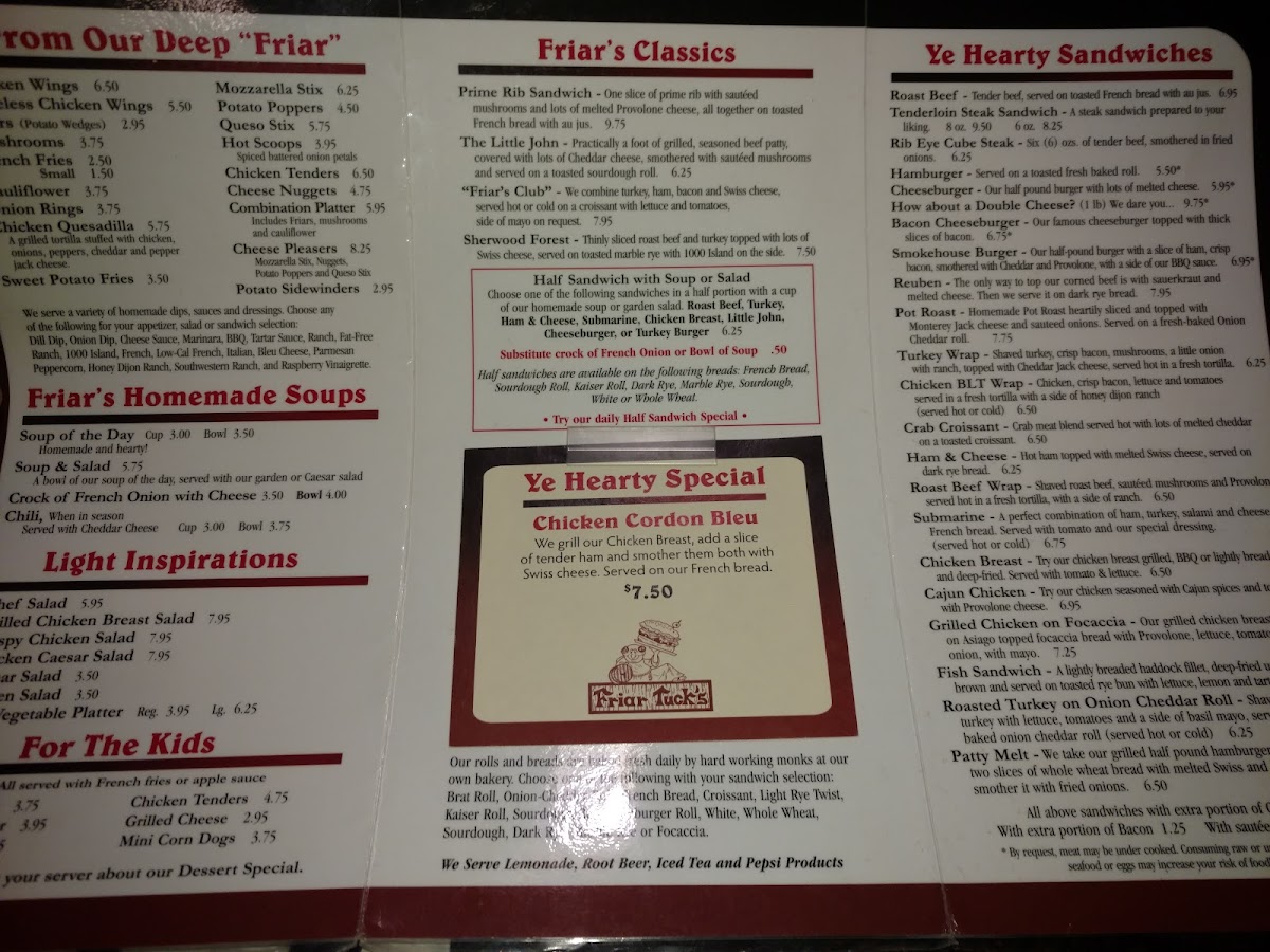 Menu Friar Tuck's-8